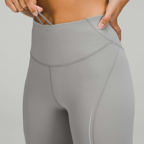 Lululemon Base Pace High-Rise Reflective Crop 23" Gull Grey - Picture 4 of 11